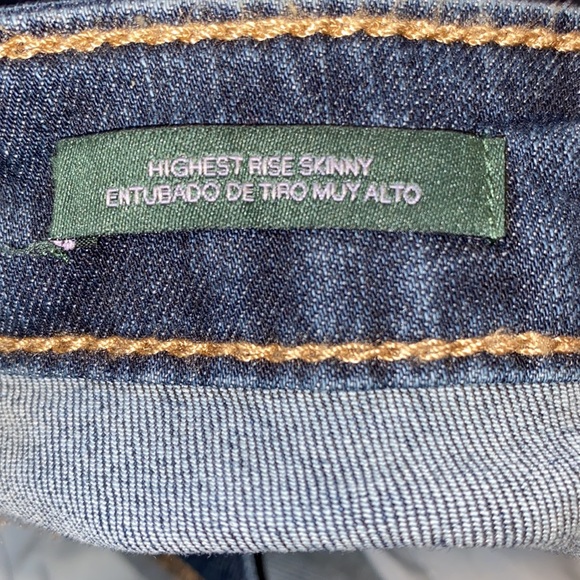 Wild Fable Blue Highest Rise Distressed Raw Hem Skinny Jeans NWT - Picture 12 of 14